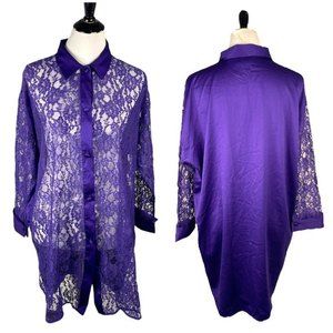 Victoria’s Secret Gold Label Lace Night Shirt Vintage Purple Size Small